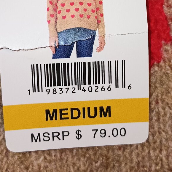 NEW Vince Camuto Women's Heart Pattern Sweater Camel - Picture 10 of 12